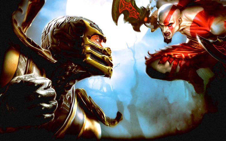 mortal-kombat-fighting-kratos dc warner bros sony